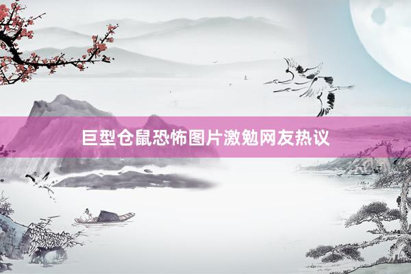 巨型仓鼠恐怖图片激勉网友热议